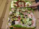 Open sandwich selection in the shape of a person