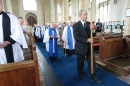 Gerry Palmer leads the procession at the beginning of the service