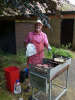 Alan Glister in charge of the BBQ